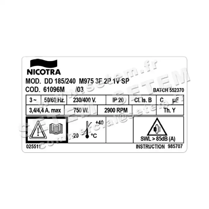 4624001577-VENTILATEUR NICOTRA GEBHARDT DD185/240 750W 2P T230/400V 1V M975 *61096M* 3