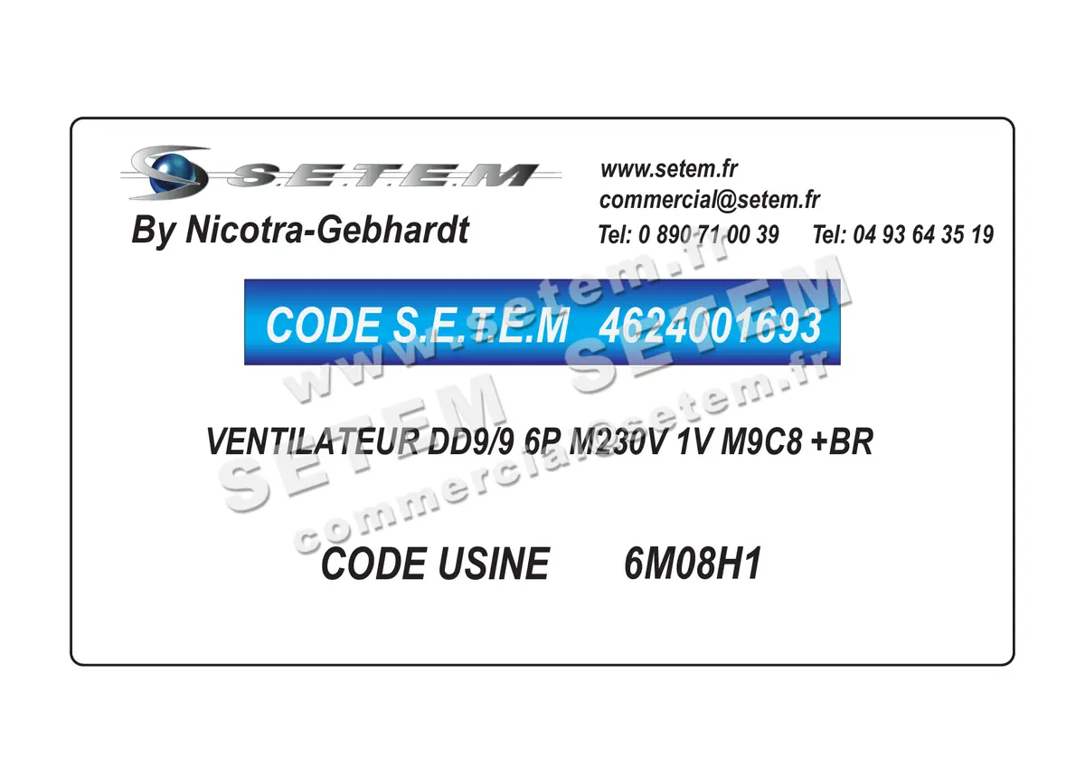 4624001693-VENTILATEUR NICOTRA GEBHARDT DD9/9 6P M230V 1V M9C8 +BR *6M08H1*