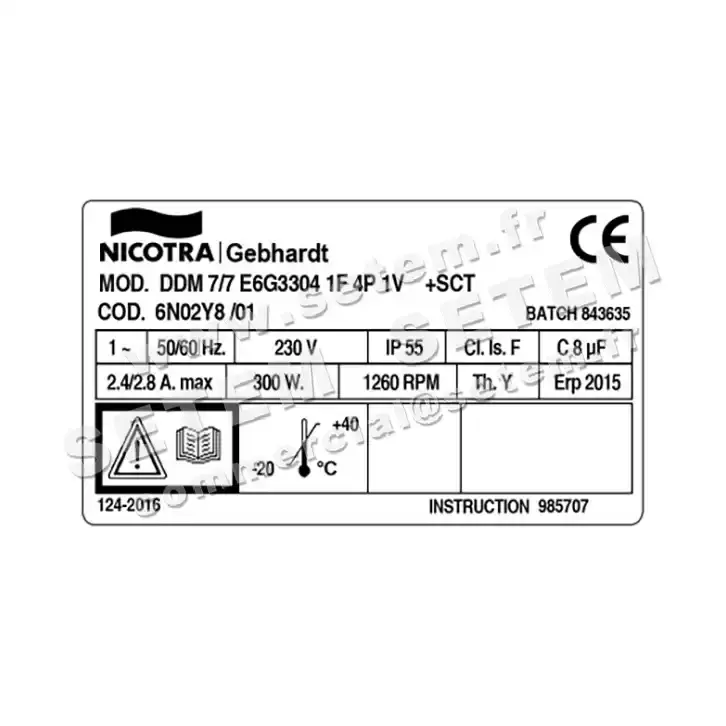 4624001708-VENTILATEUR NICOTRA GEBHARDT DDM7/7 300W 4P M230V 1V E6G3304 +BB *6N02Y8* 2