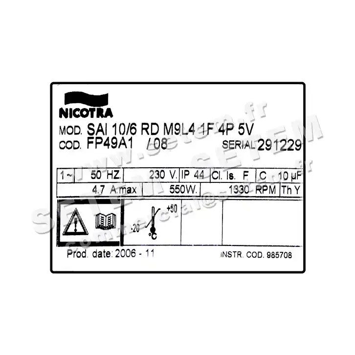 4624001712-VENTILATEUR NICOTRA GEBHARDT SAI10/6RD 550W 4P M230V 5V M9L4 *FP49A1*