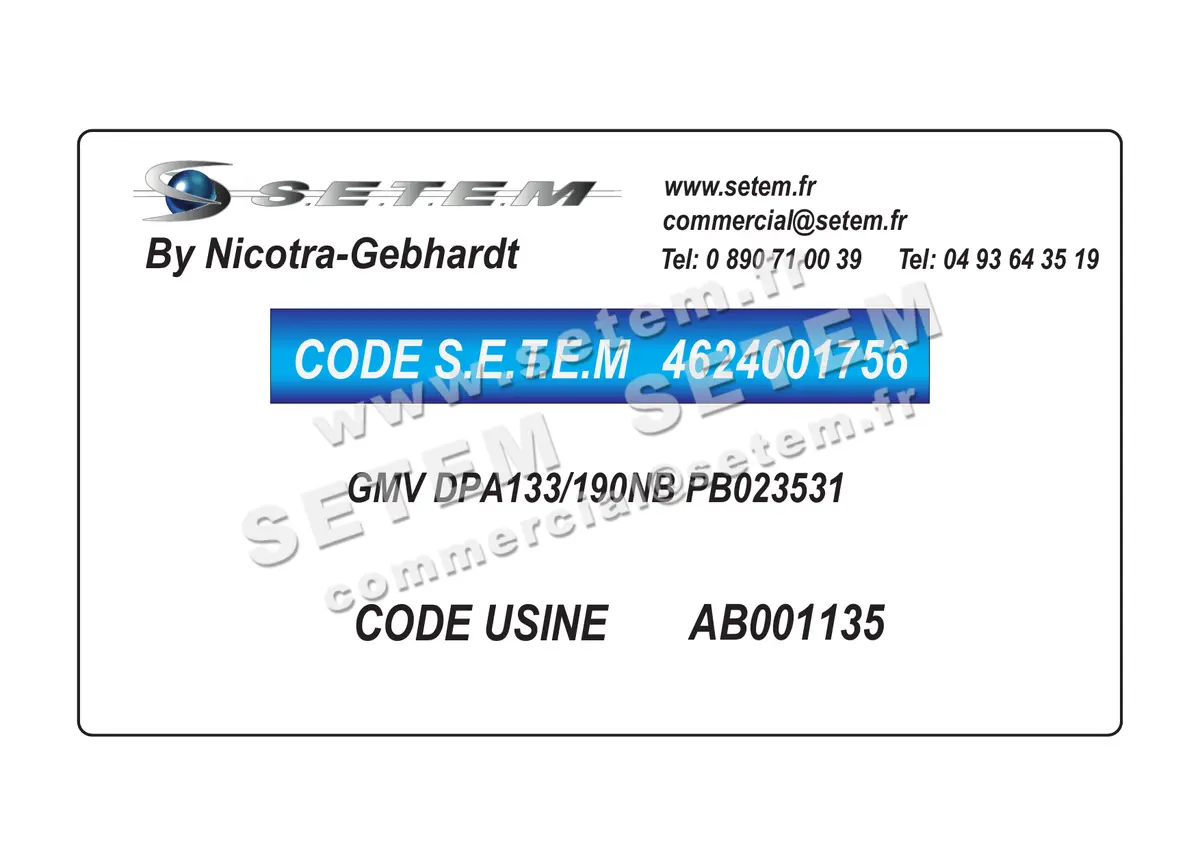 4624001756-GMV NICOTRA GEBHARDT DPA133/190NB PB023531 *AB001135* 2