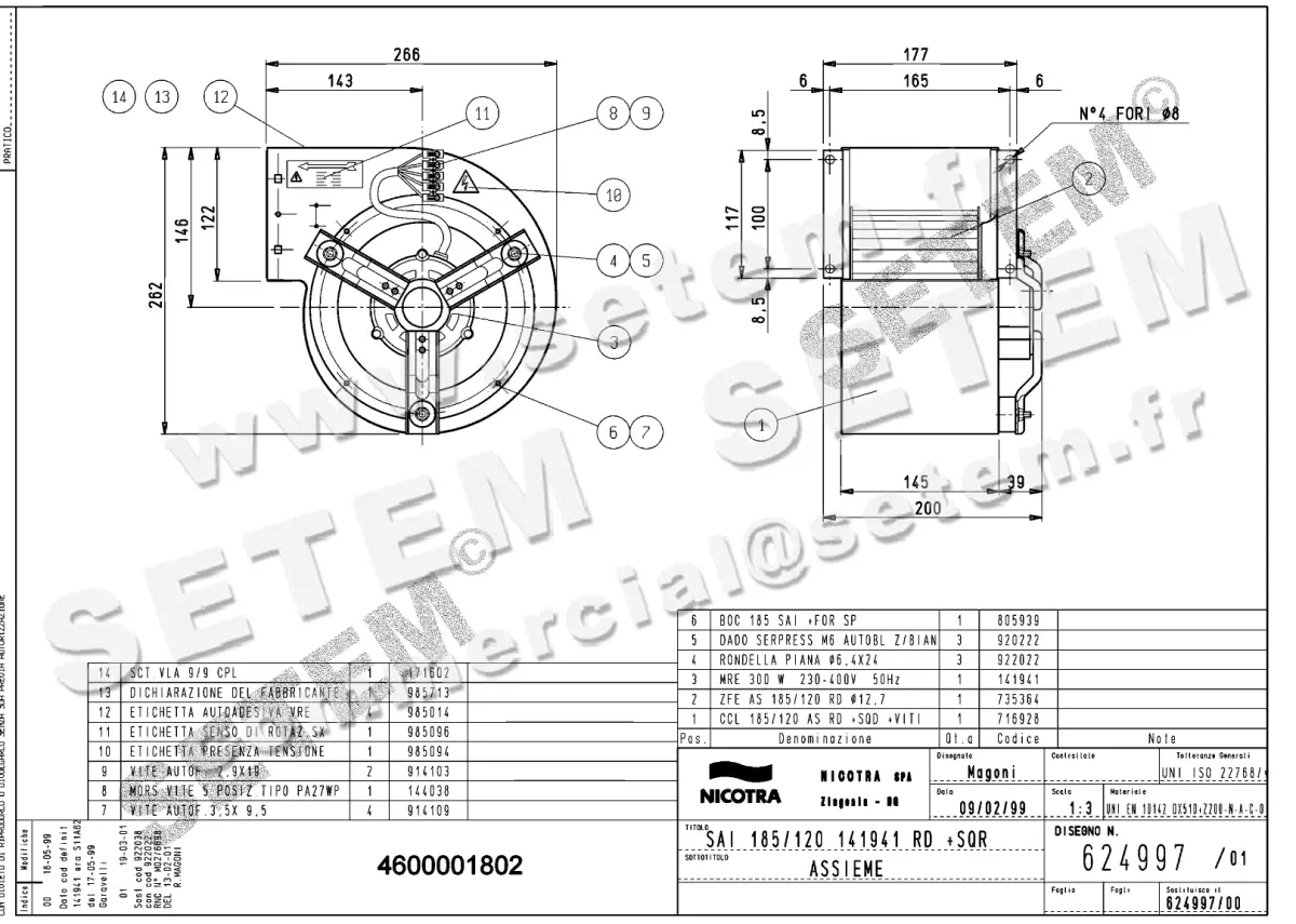 4624001802-VENTILATEUR NICOTRA GEBHARDT SAI185/120RD 300W 2P T230/400V 1V M941 *624997*