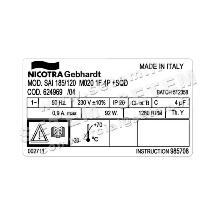 4624001803-VENTILATEUR NICOTRA GEBHARDT SAI185/120 92W 4P M230V 1V M020 *624969* 3