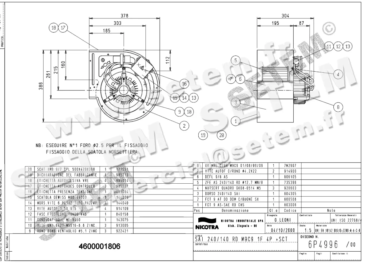 4624001806-VENTILATEUR NICOTRA GEBHARDT SAI240/140RD 420W 4P M230V 3V M9C9 +BR *6P4996*