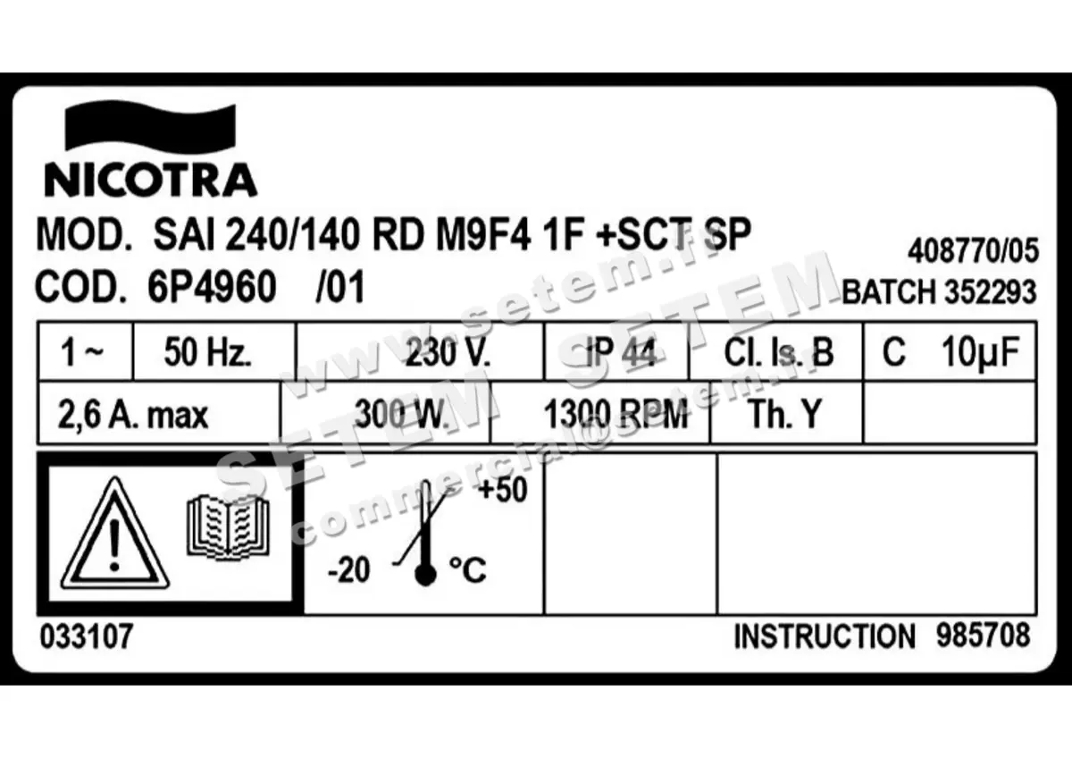 4624001808-VENTILATEUR NICOTRA GEBHARDT SAI240/140RD 300W 4P M230V 1V M9F4 +BB SP *6P4960* 3