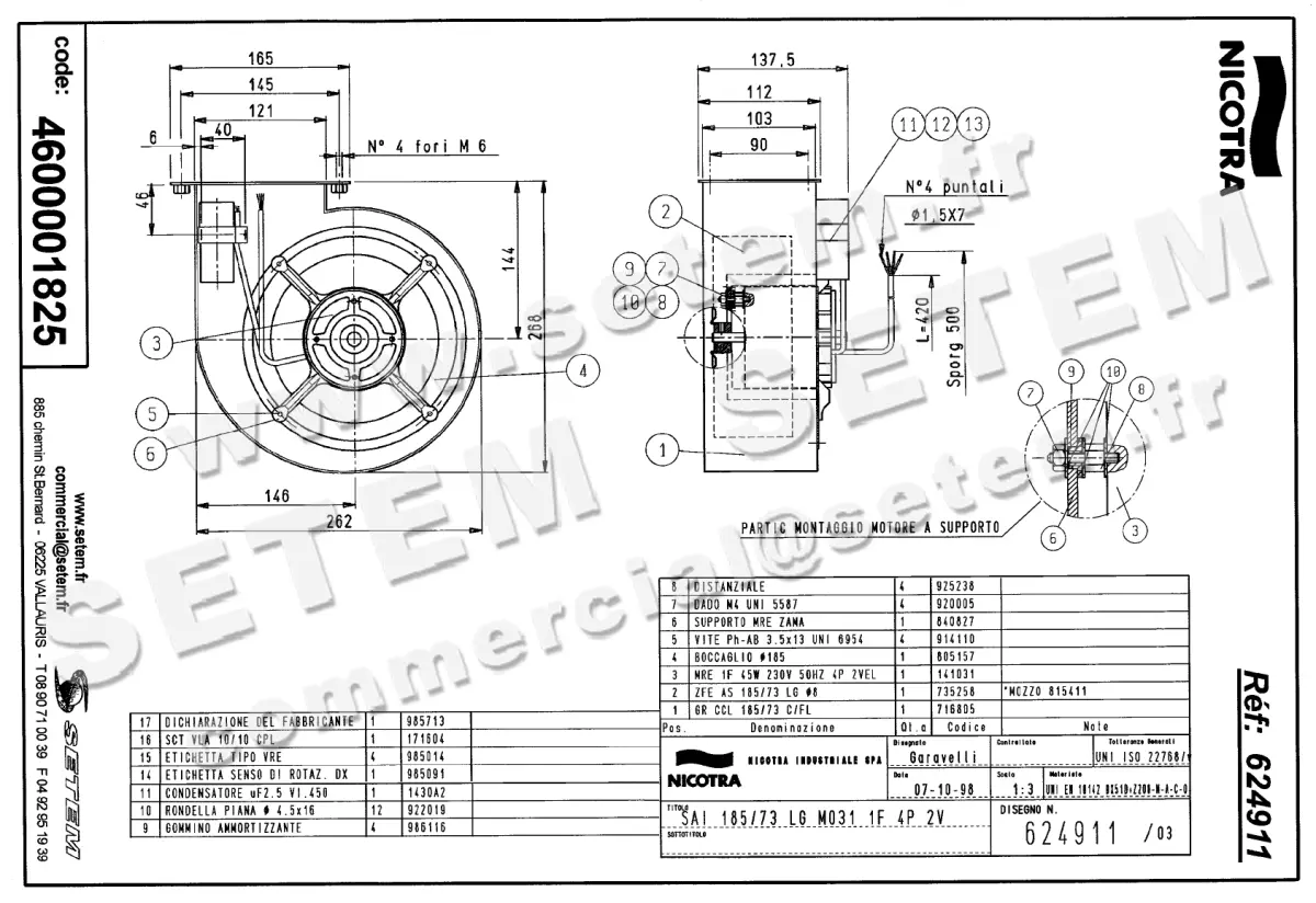 4624001825-VENTILATEUR NICOTRA GEBHARDT SAI185/73LG 45W 4P M230V 2V M031 +BR *624911* 2