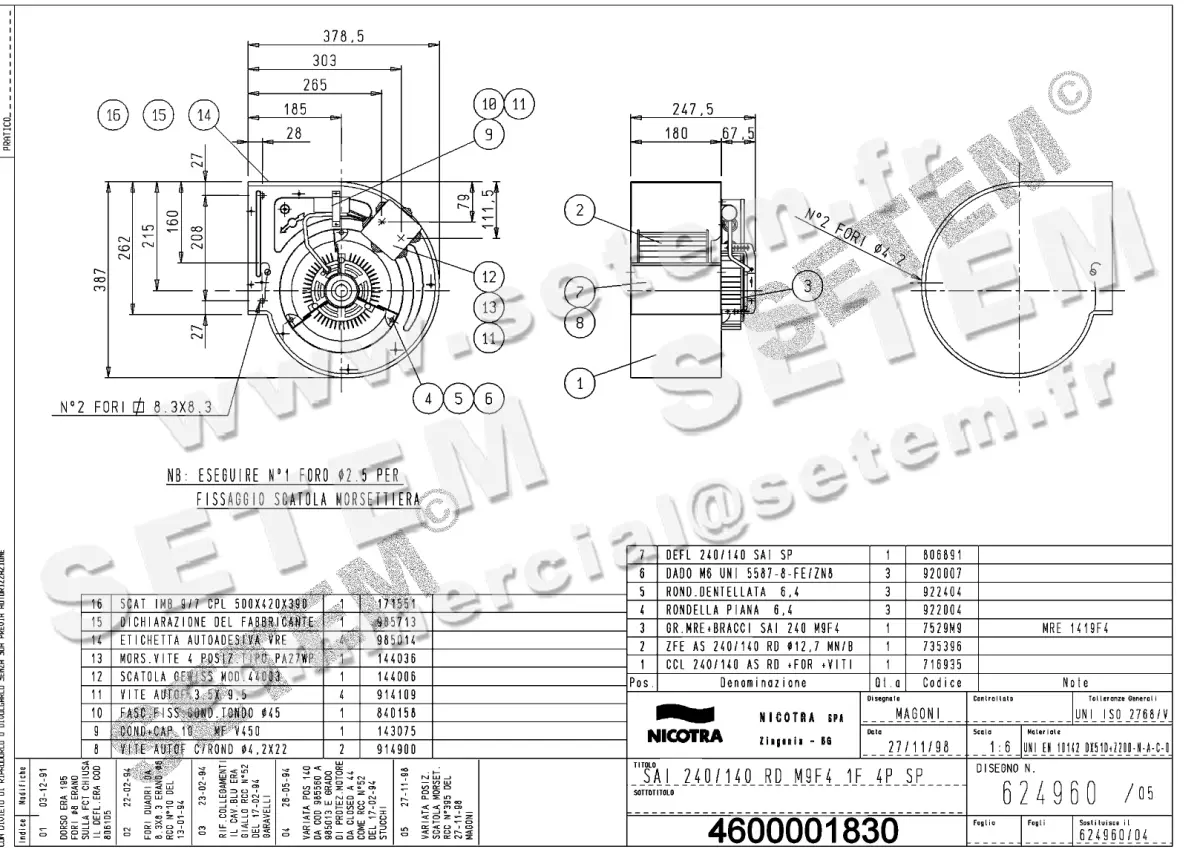 4624001830-VENTILATEUR NICOTRA GEBHARDT SAI240/140RD 300W 4P M230V 1V +BB *624960*