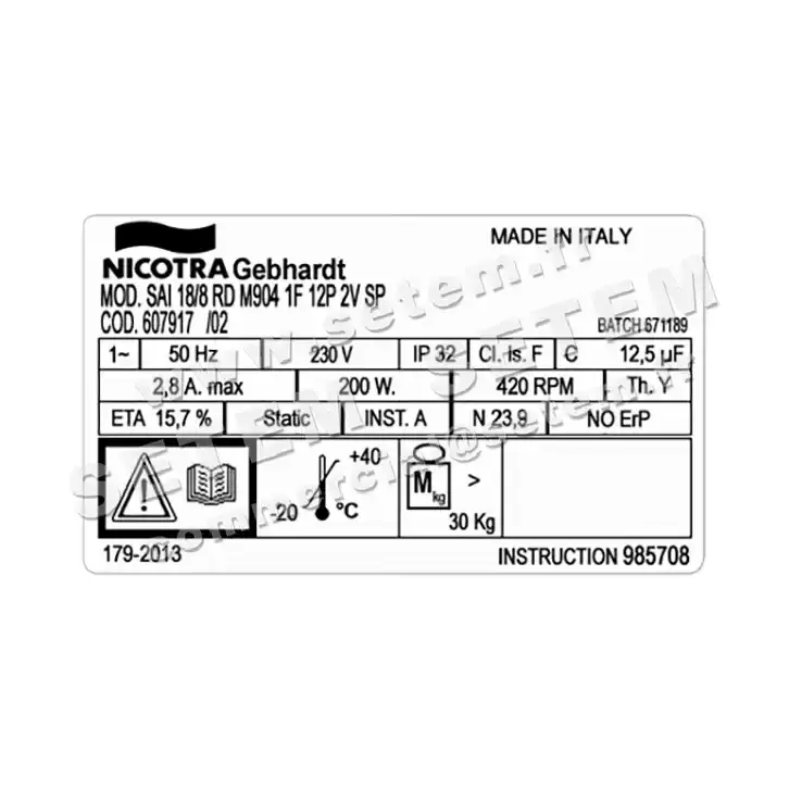 4624001837-VENTILATEUR NICOTRA GEBHARDT SAI18/8RD 200W 12P M230V 2V M904 SP *607917* 3