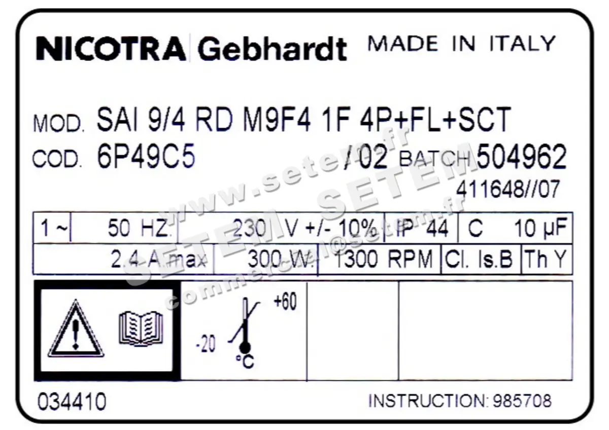 4624001847-VENTILATEUR NICOTRA GEBHARDT SAI9/4RD 300W 4P M230V 1V M9F4 +BR+BB *6P49C5* 3