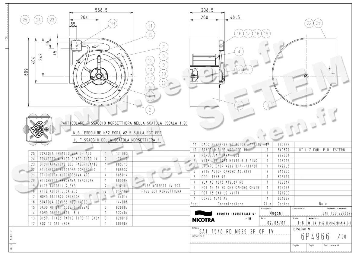 4624001852-VENTILATEUR NICOTRA GEBHARDT SAI15/8RD 1300W 6P T230/400V 1V M939 *6P4966*