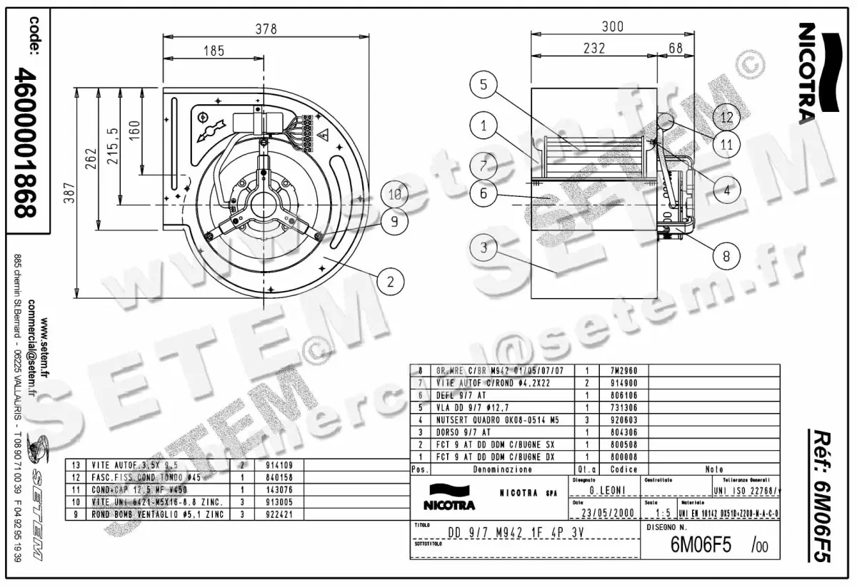 4624001868-VENTILATEUR NICOTRA GEBHARDT DD9/7 420W 4P M230V 3V M942 *6M06F5* 2