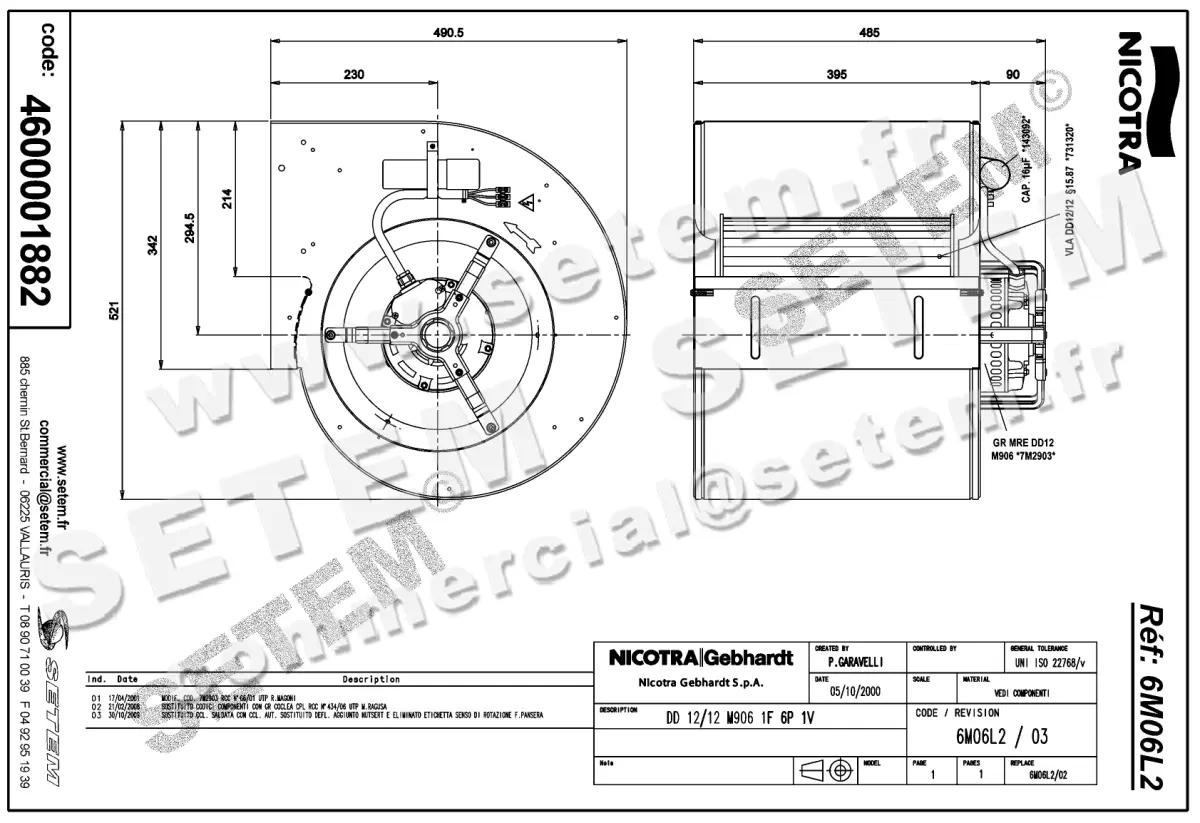 4624001882-VENTILATEUR NICOTRA GEBHARDT DD12/12 590W 6P M230V 1V M906 *6M06L2* 2