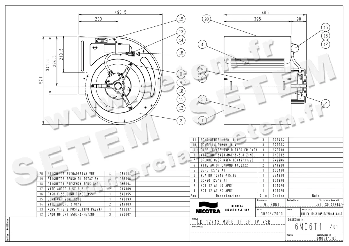 4624001894-VENTILATEUR NICOTRA GEBHARDT DD12/12 736W 6P M230V 1V M9F6 +PI *6M06T1*