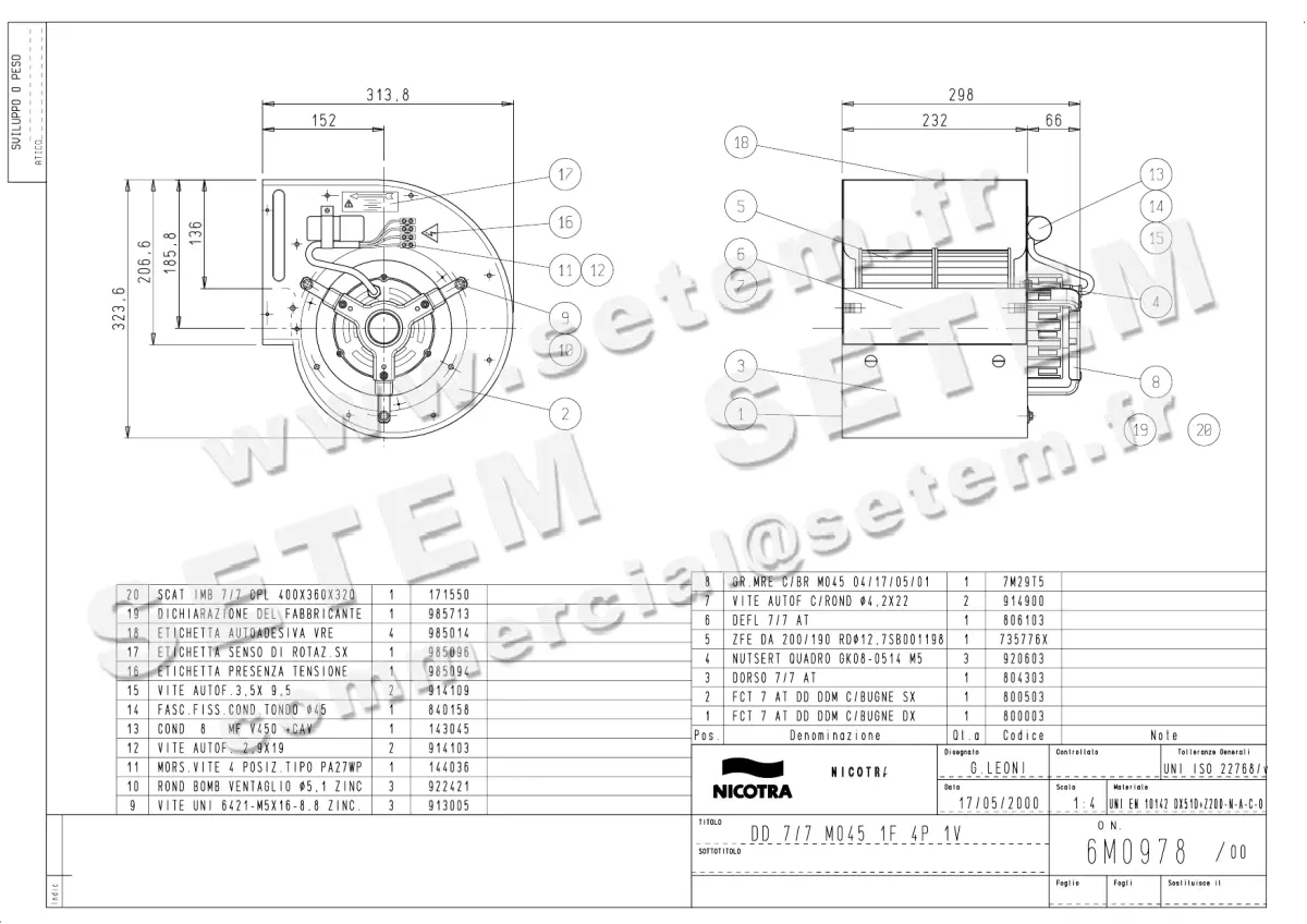 4624001901-VENTILATEUR NICOTRA GEBHARDT DD7/7 4P M230V 1V M045 *6M0978*