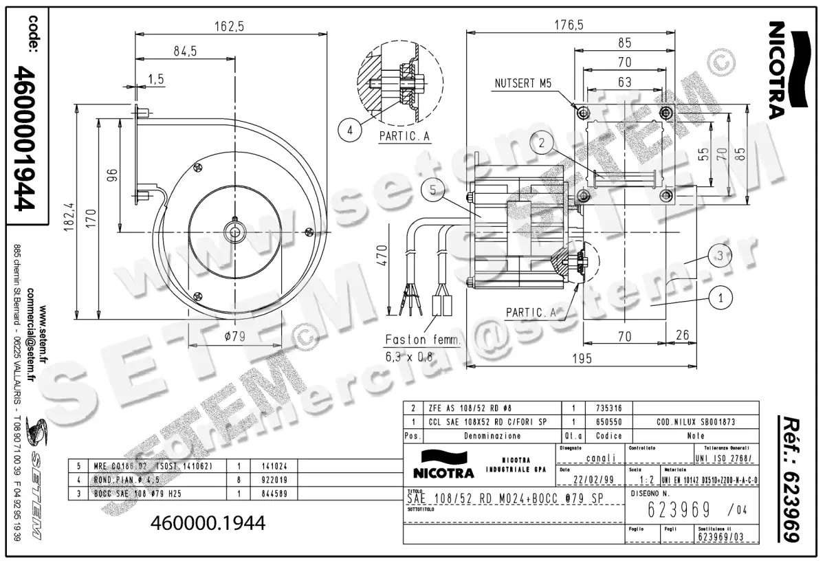 4624001944-VENTILATEUR NICOTRA GEBHARDT SAE108/52RD 20W 2P M230V 1V M024 +BR *623969* 2