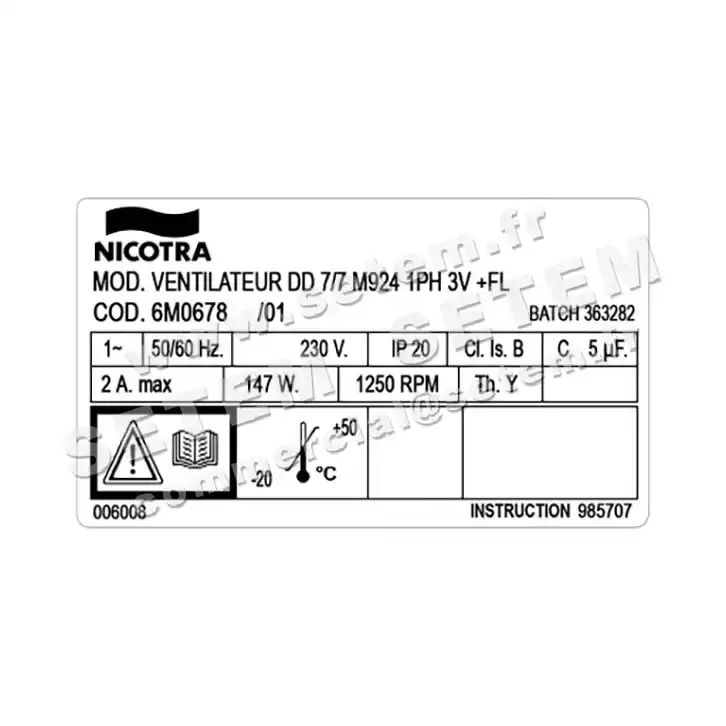4624001994-VENTILATEUR NICOTRA GEBHARDT DD7/7 147W 4P M230V 3V M924 *6M0678* 3