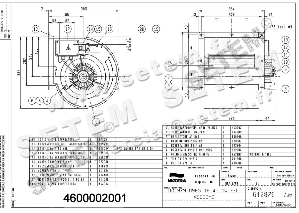 4624002001-VENTILATEUR NICOTRA GEBHARDT DD9/9 550W 4P M230V 1V M9F5 +BR+BB *610876*