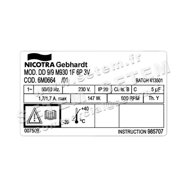 4624002004-VENTILATEUR NICOTRA GEBHARDT DD9/9 147W 6P M230V 3V M930 *6M0664* 3