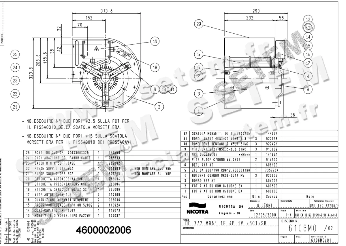 4624002006-VENTILATEUR NICOTRA GEBHARDT DD7/7 147W 4P M230V 1V M981 +BB+PI *6106M0*