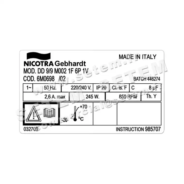 4624002013-VENTILATEUR NICOTRA GEBHARDT DD9/9 245W 6P M230V 1V M002 *6M0698* 3