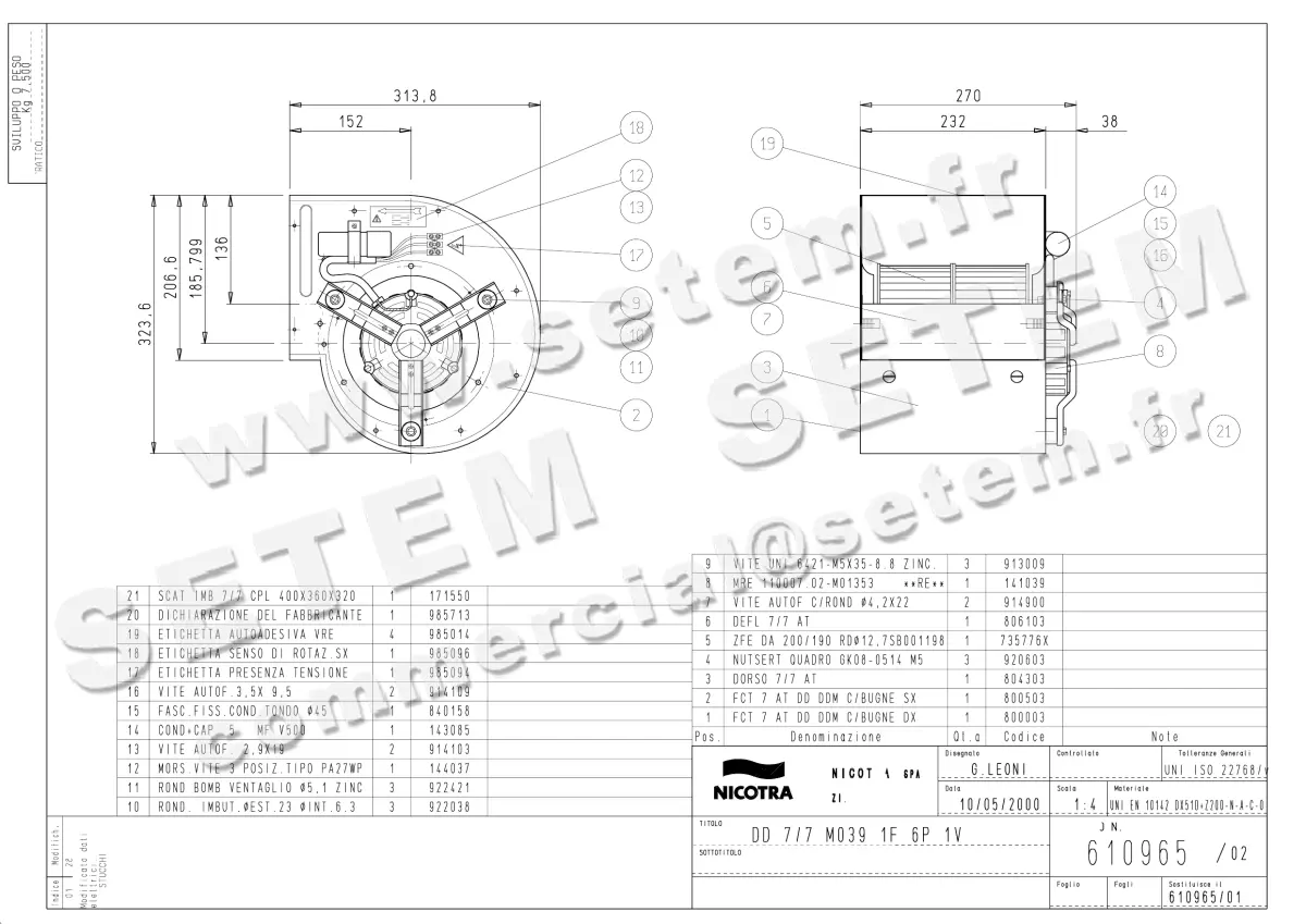 4624002019-VENTILATEUR NICOTRA GEBHARDT DD7/7 147W 6P M230V 1V M039 *610965* 2