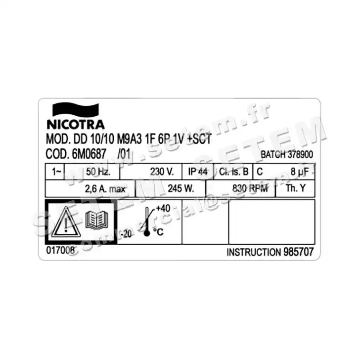 4624002076-VENTILATEUR NICOTRA GEBHARDT DD10/10 245W 6P M230V 1V M9A3 +BB *6M0687* 3