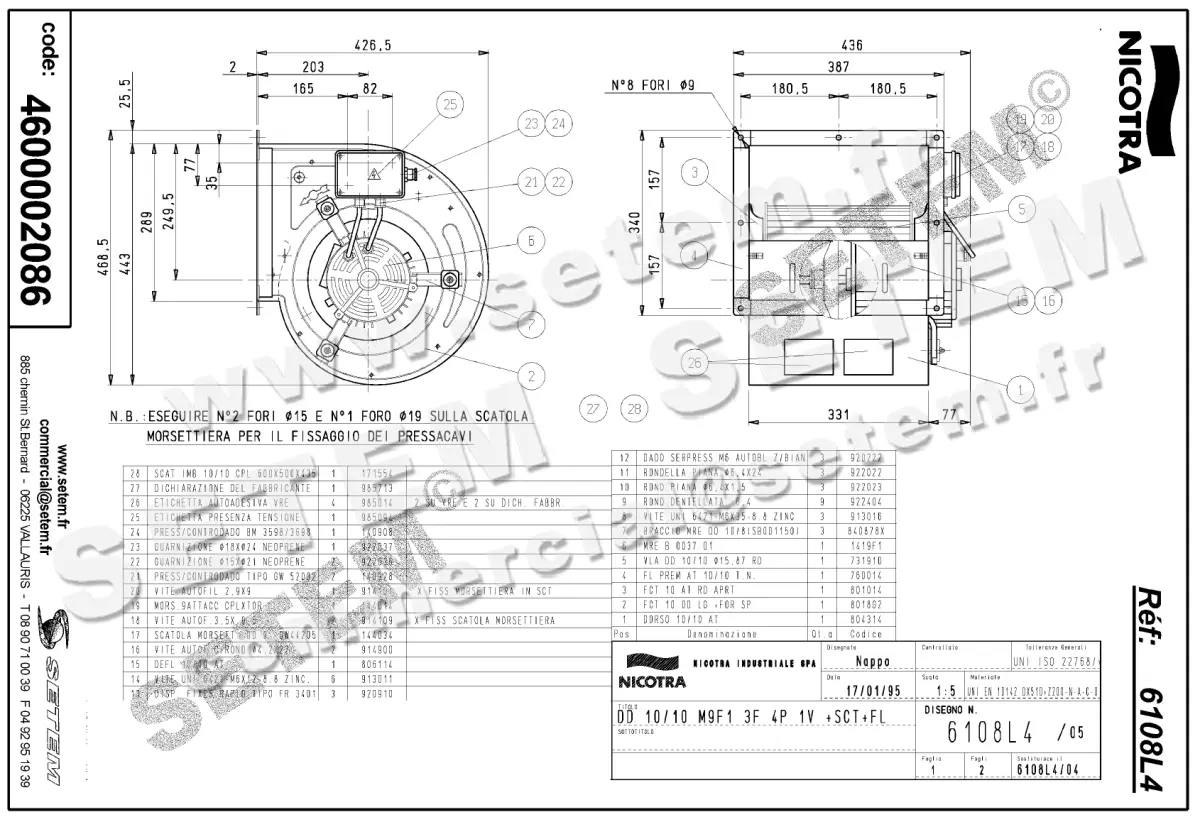 4624002086-VENTILATEUR NICOTRA GEBHARDT DD10/10 1500W 4P T400V 1V M9F1 +BR+BB *6108L4* 2