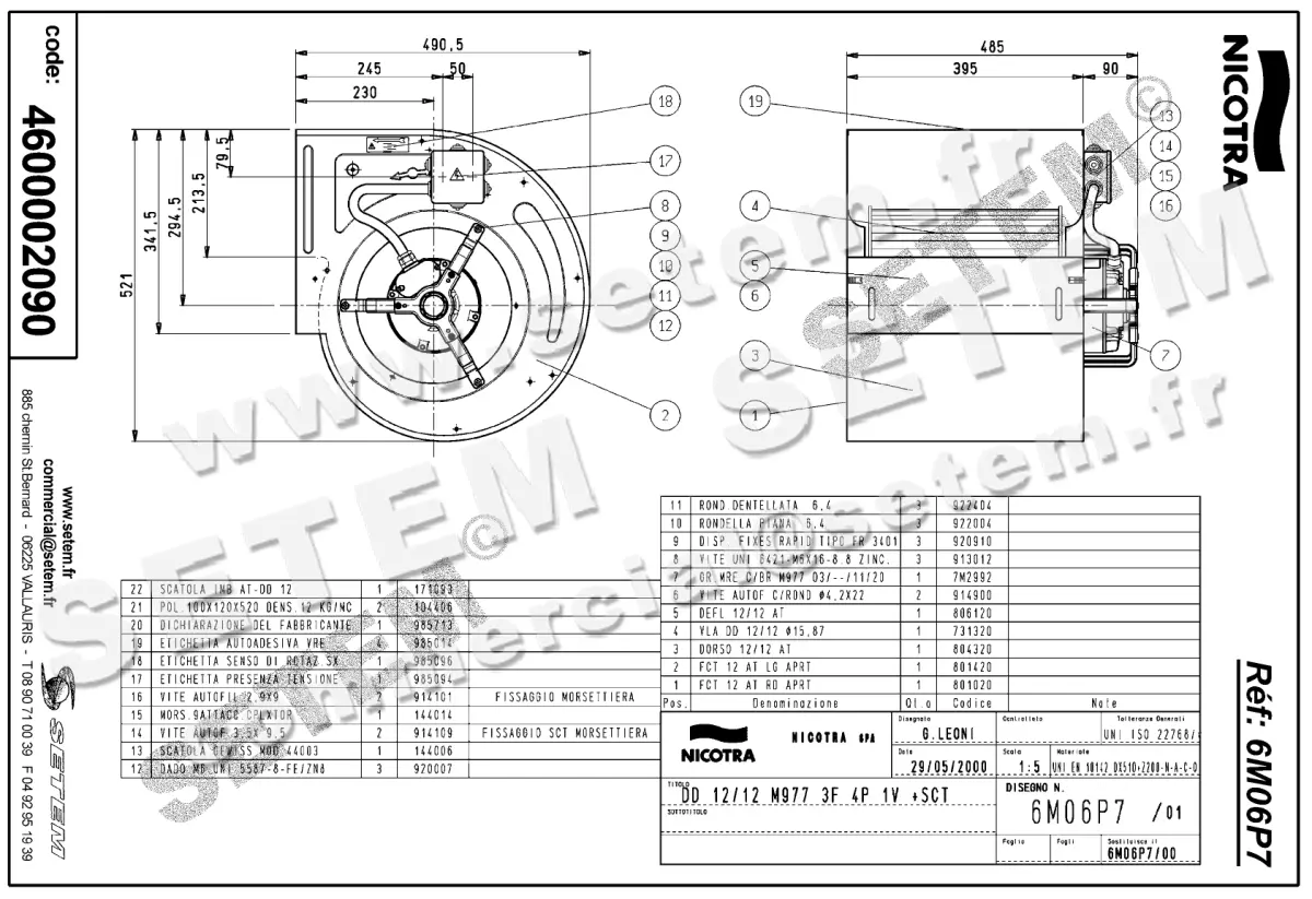 4624002090-VENTILATEUR NICOTRA GEBHARDT DD12/12 1500W 4P T230/400V 1V M977 +BB *6M06P7* 3
