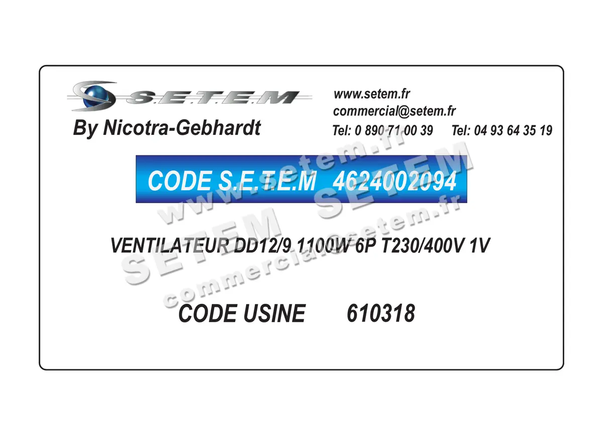 4624002094-VENTILATEUR NICOTRA GEBHARDT DD12/9 1100W 6P T230/400V 1V *610318*