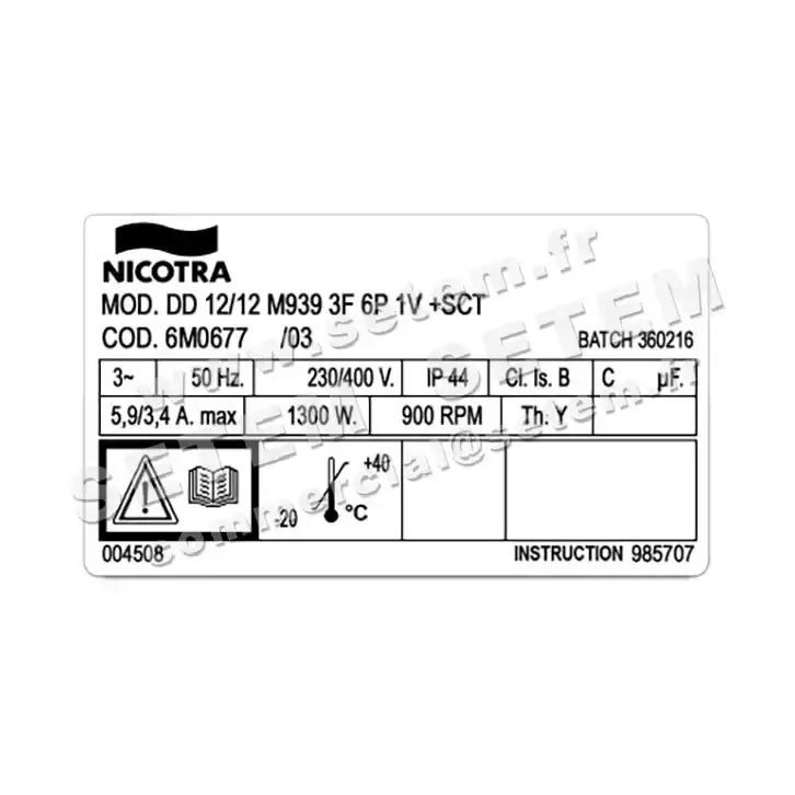 4624002097-VENTILATEUR NICOTRA GEBHARDT DD12/12 1300W 6P T230/400V 1V M939 *6M0677* 4