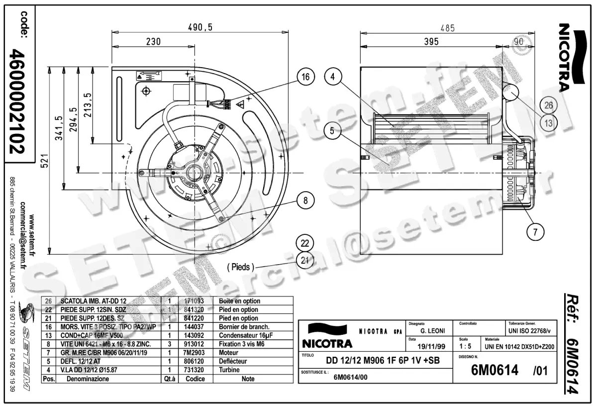 4624002102-VENTILATEUR NICOTRA GEBHARDT DD12/12 590W 6P M230V 1V M906 +PI *6M0614*