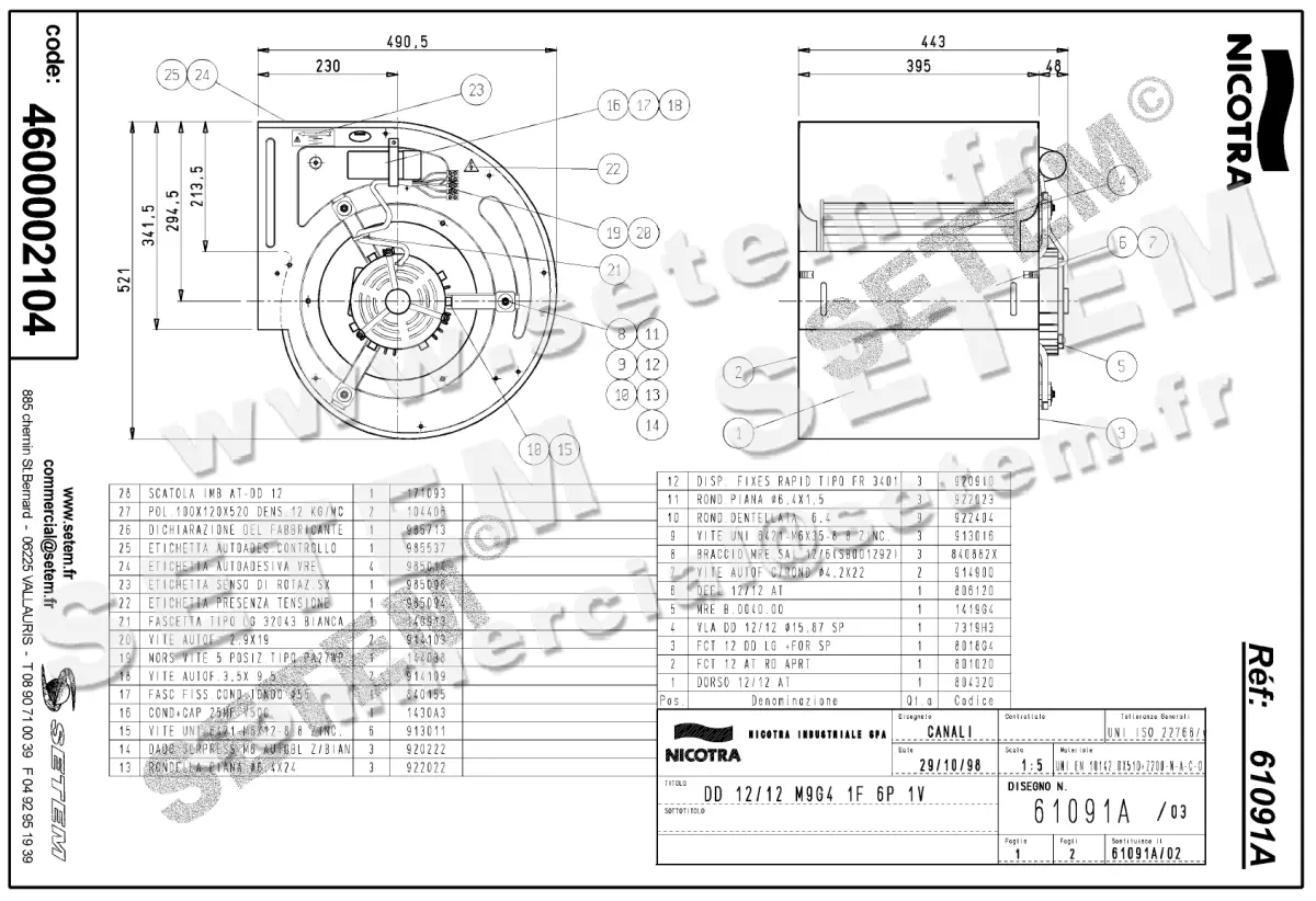 4624002104-VENTILATEUR NICOTRA GEBHARDT DD12/12 1100W 6P M230V 1V M9G4 *61091A* 2
