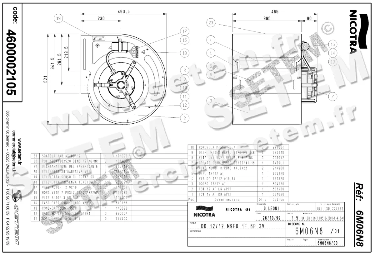 4624002105-VENTILATEUR NICOTRA GEBHARDT DD12/12 736W 6P M230V 3V M9F0 *6M06N8* 2