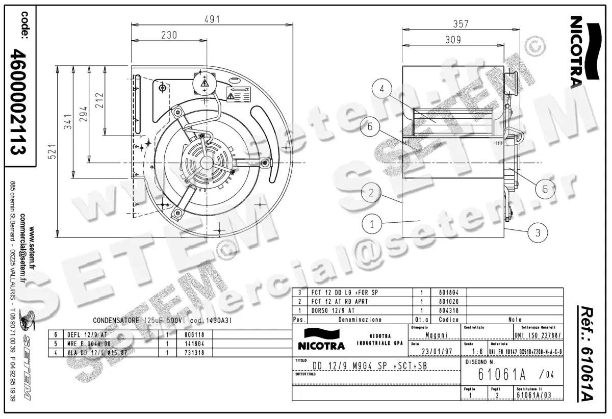 4624002113-VENTILATEUR NICOTRA GEBHARDT DD12/9 1100W 6P M230V 1V M9G4 +BB+PI *61061A* 2