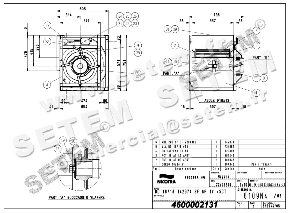 4624002131-VENTILATEUR NICOTRA GEBHARDT DD18/18 3000W 8P T230/400V 1V 142974 +BB *6109N4*