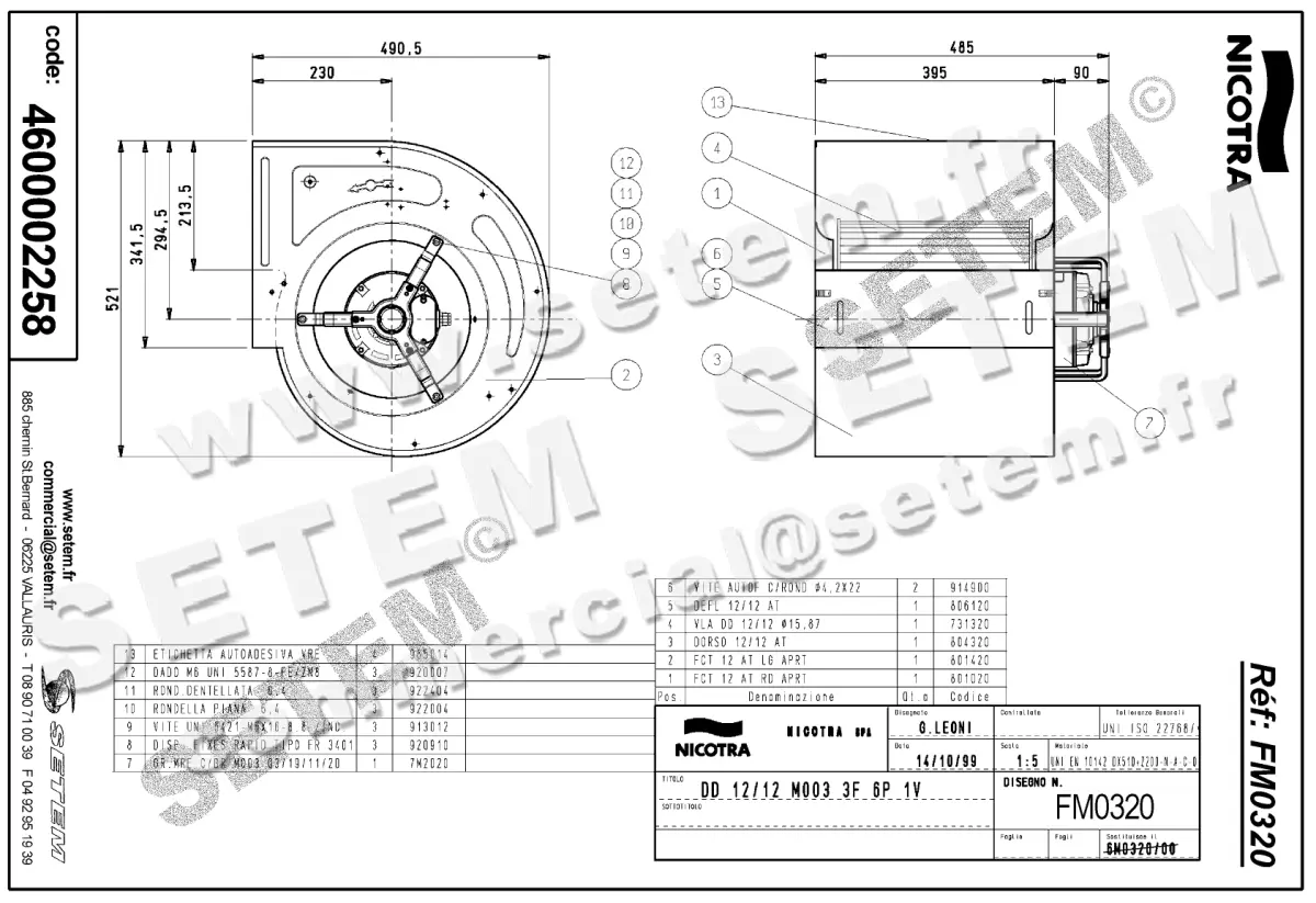 4624002258-VENTILATEUR NICOTRA GEBHARDT DD12/12 1100W 6P T230/400V 1V M003 *FM0320* 2