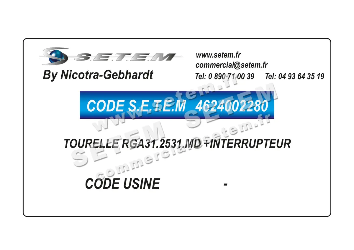 4624002280-TOURELLE NICOTRA GEBHARDT RGA31.2531.MD +INTERRUPTEUR