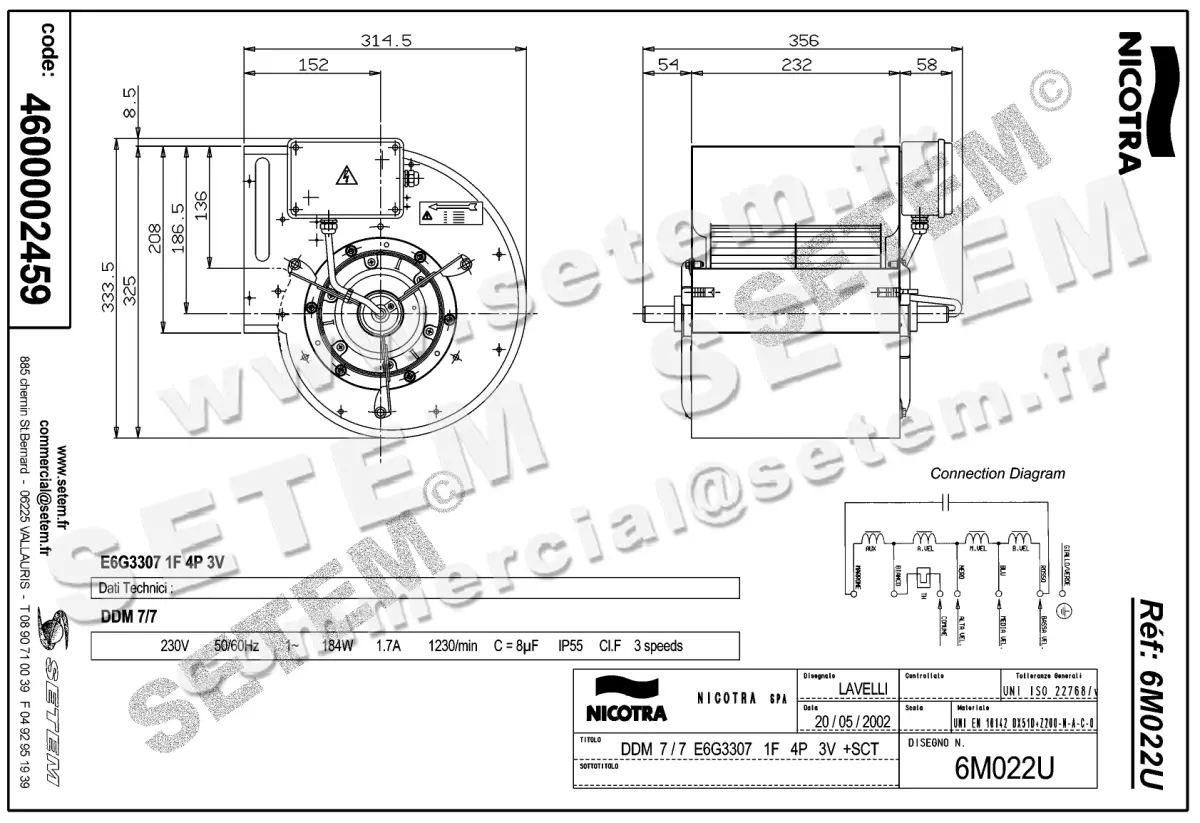 4624002459-VENTILATEUR NICOTRA GEBHARDT DDM7/7 184W 4P M230V 3V E6G3307 +BB *6M022U* 2