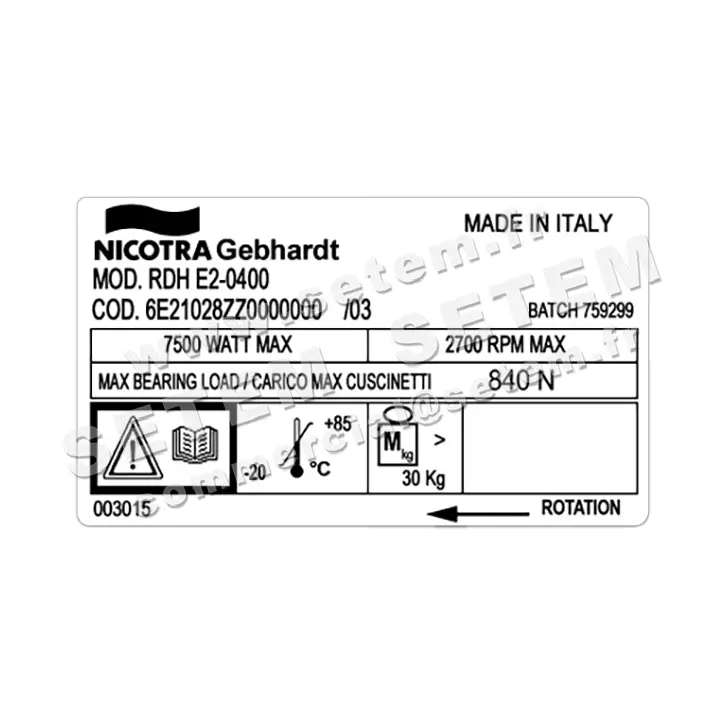 4624002600-VENTILATEUR NICOTRA GEBHARDT RDH.E2.0400 *6E21028ZZ0000000* 3