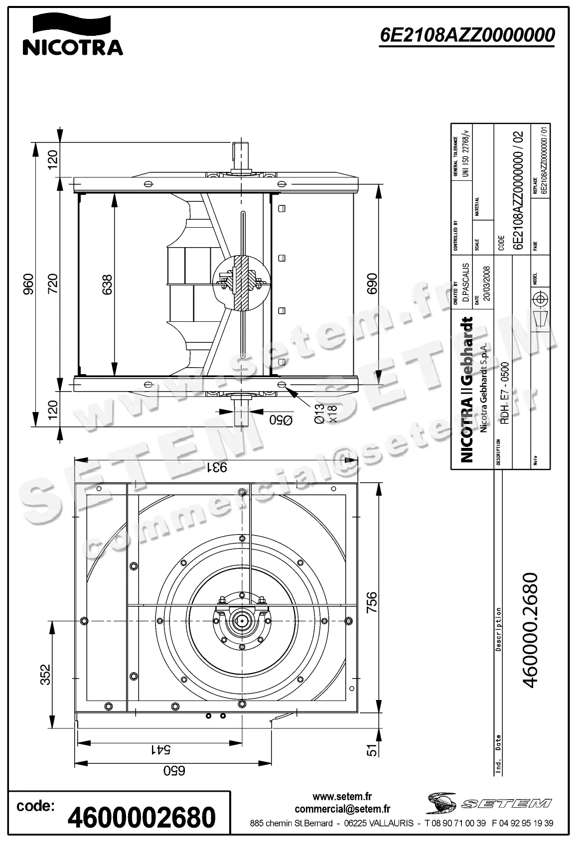 4624002680-VENTILATEUR NICOTRA GEBHARDT RDH.E7.0500 *6E2108AZZ0000000* 2