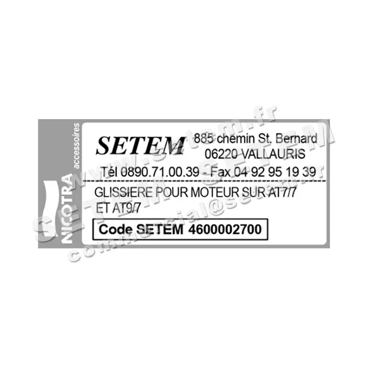 4624002700-GLISSIERE POUR MOTEUR NICOTRA GEBHARDT SUR AT7/7 ET AT9/7 2