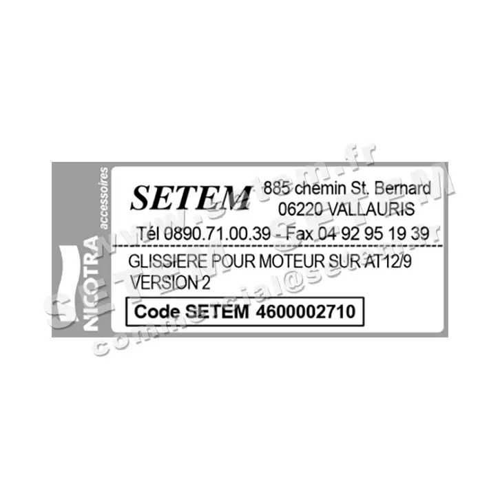 4624002710-GLISSIERE POUR MOTEUR NICOTRA GEBHARDT SUR AT12/9 VERSION 2 2