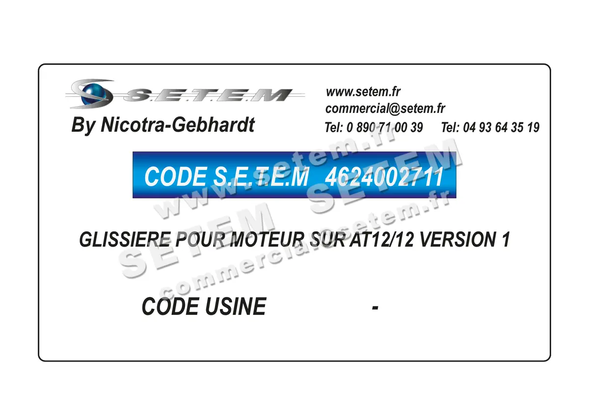 4624002711-GLISSIERE POUR MOTEUR NICOTRA GEBHARDT SUR AT12/12 VERSION 1 3