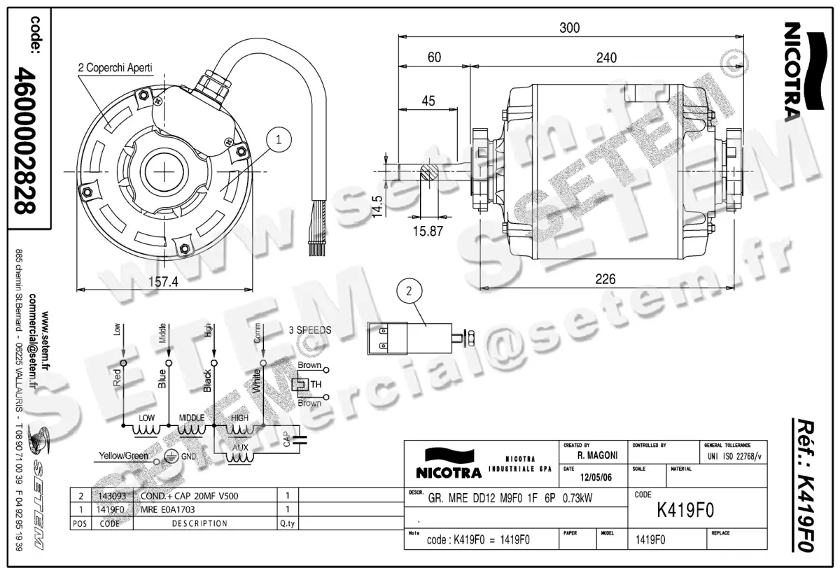 4624002828-MOTEUR NICOTRA GEBHARDT E0A1703MO1457 "1419F0" 2