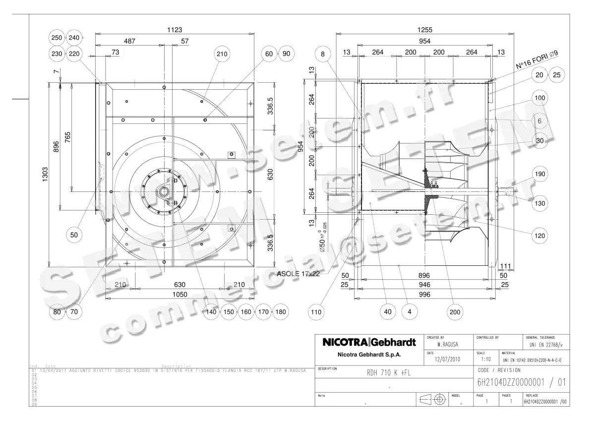 4624003003-VENTILATEUR NICOTRA GEBHARDT RDH710K *6H2104DZZ0000001* 2