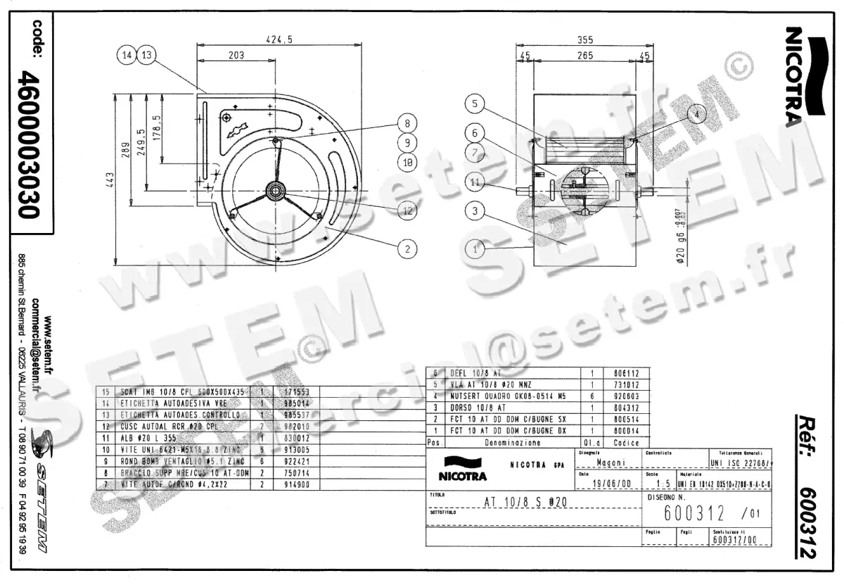 4624003030-VENTILATEUR NICOTRA GEBHARDT AT10/8S *600312* 2