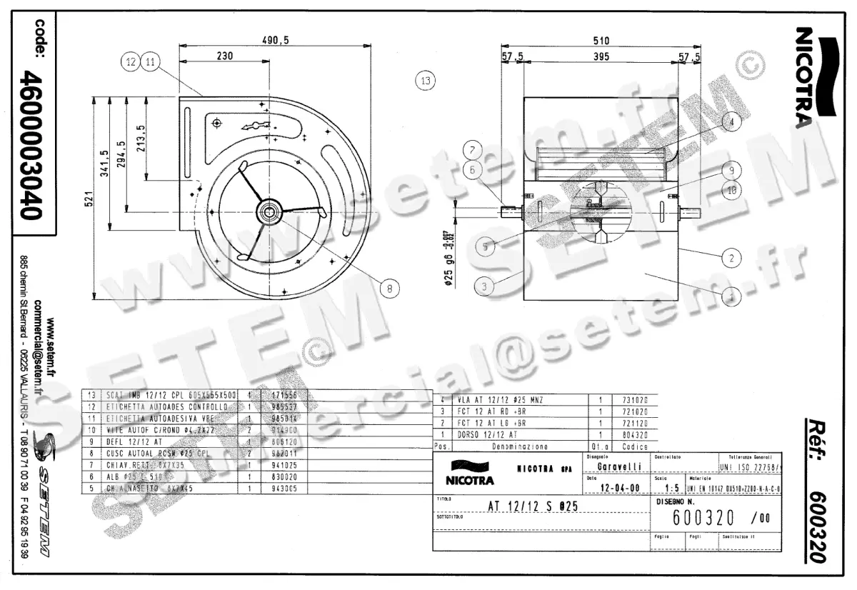 4624003040-VENTILATEUR NICOTRA GEBHARDT AT12/12S *600320* 2