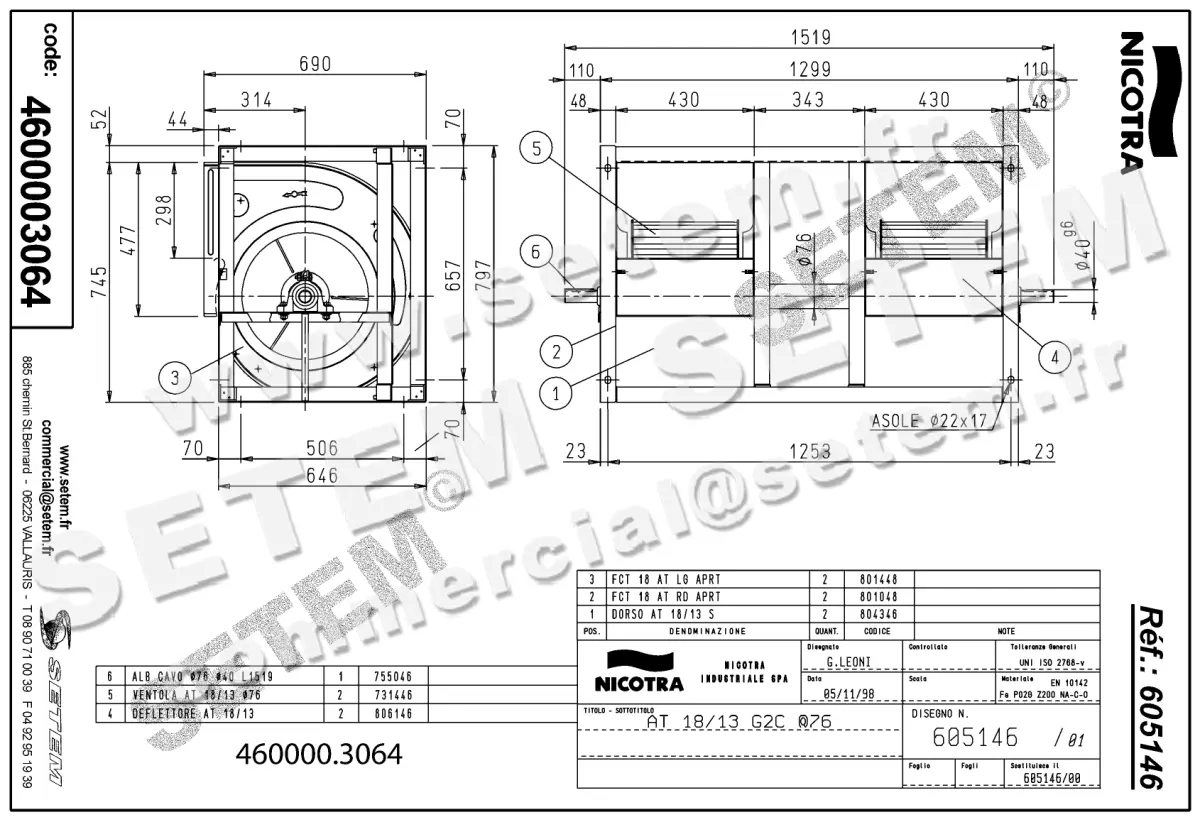 4624003064-VENTILATEUR NICOTRA GEBHARDT AT18/13G2C *605146* 2