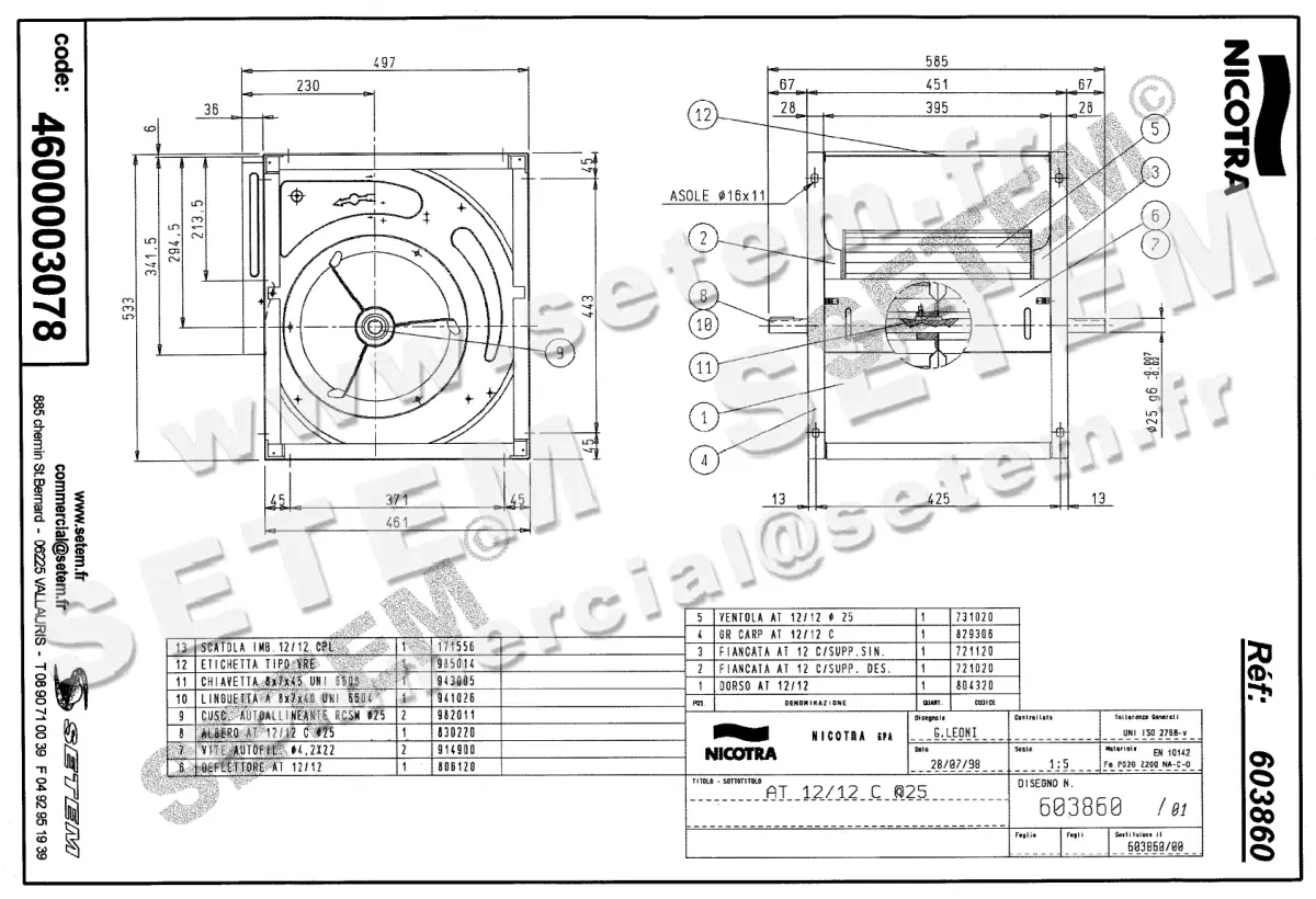 4624003078-VENTILATEUR NICOTRA GEBHARDT AT12/12C *603860* 2