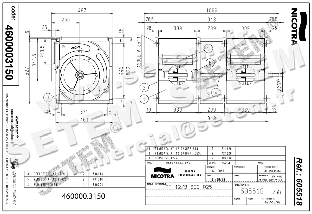 4624003150-VENTILATEUR NICOTRA GEBHARDT AT12/9SC2 *605518* 2